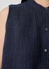 Puckered Organic Linen Sleeveless Shirt