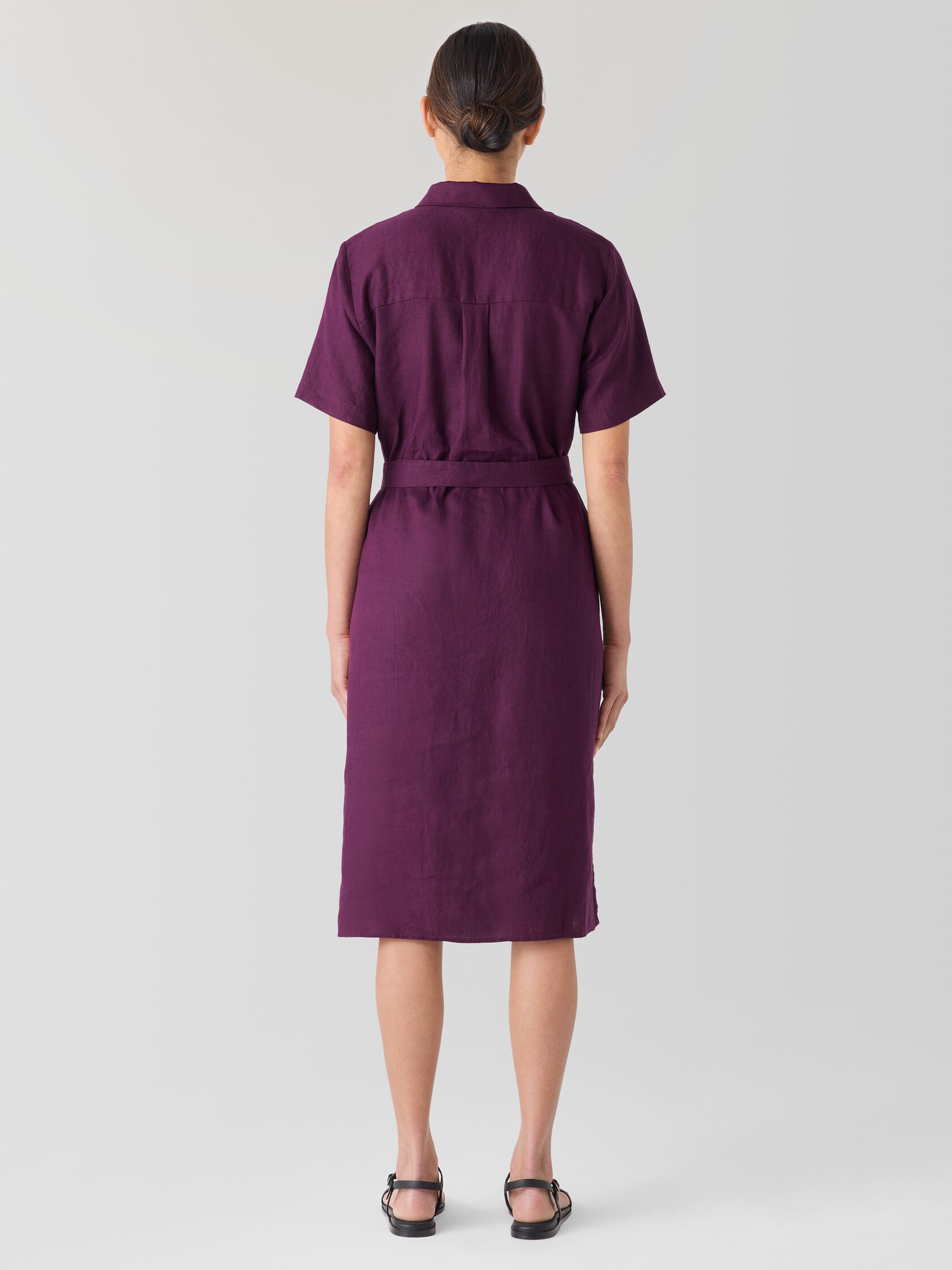 Organic Linen Classic Collar Shirtdress