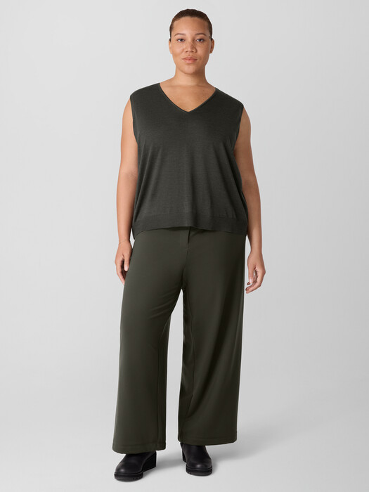 Washable Flex Ponte Wide Trouser Pant
