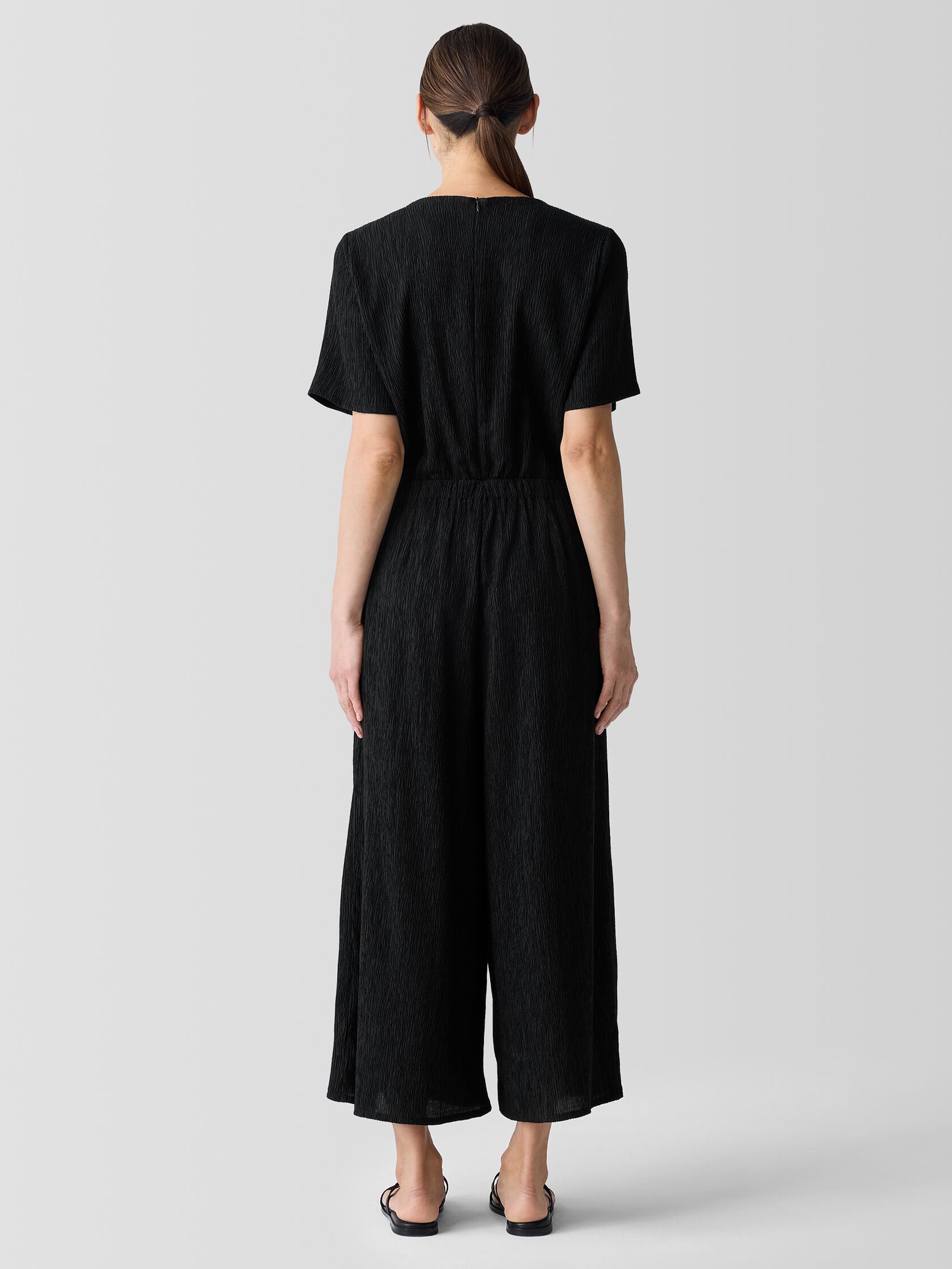 Woven Plissé Jumpsuit