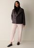 Eggshell Recycled Nylon Stand Collar Quilted Coat