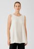 Silk Georgette Crepe Ballet Neck Tank