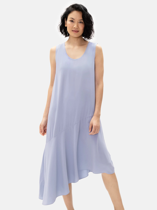 Silk Georgette Crepe Asymmetrical Dress