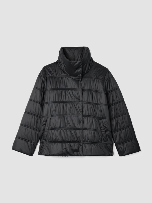 Hooded Coat Eileen Fisher Funnel Neck Puffer Coat Eggshell