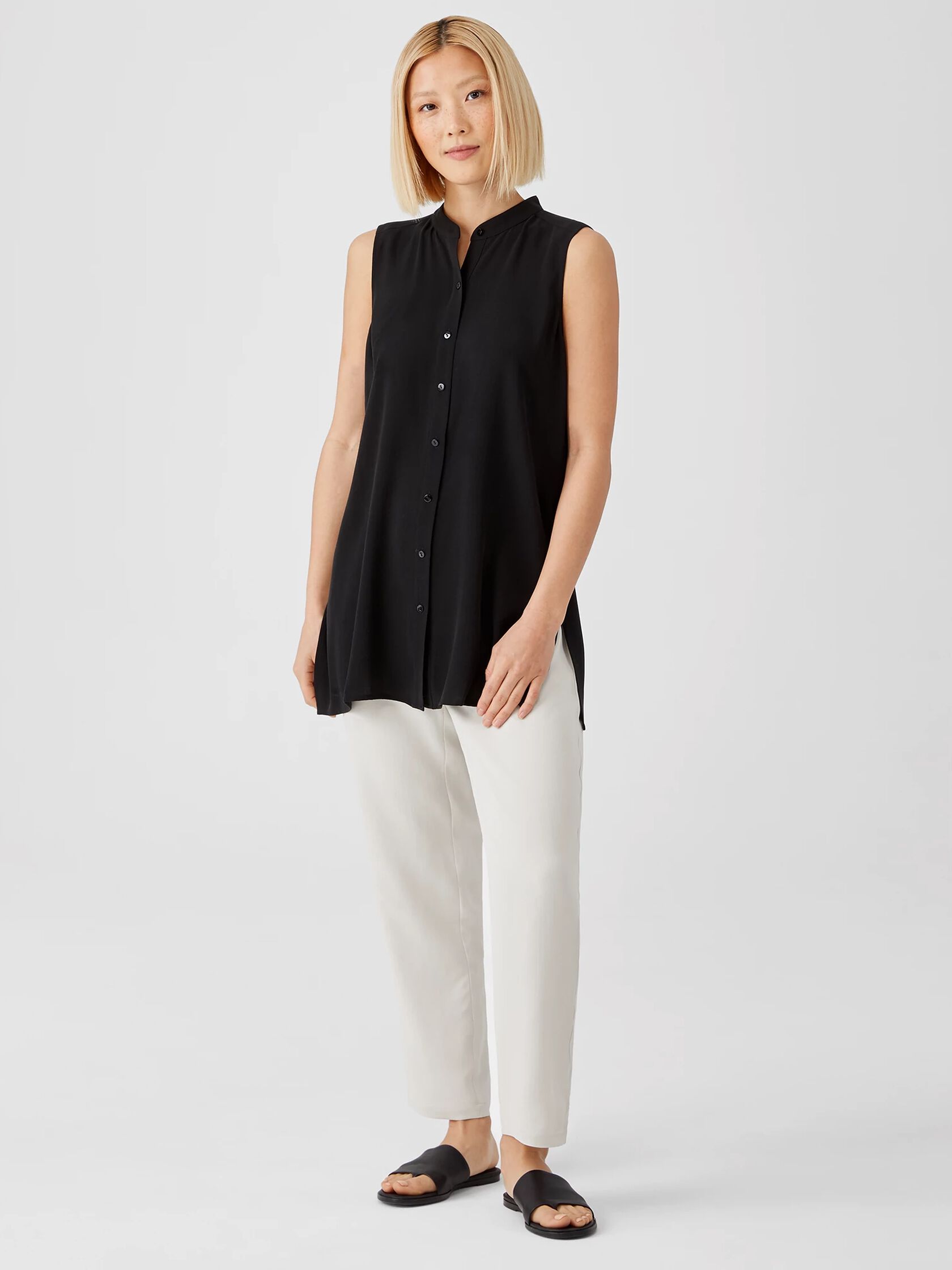 System Silk Georgette Slouchy Pant