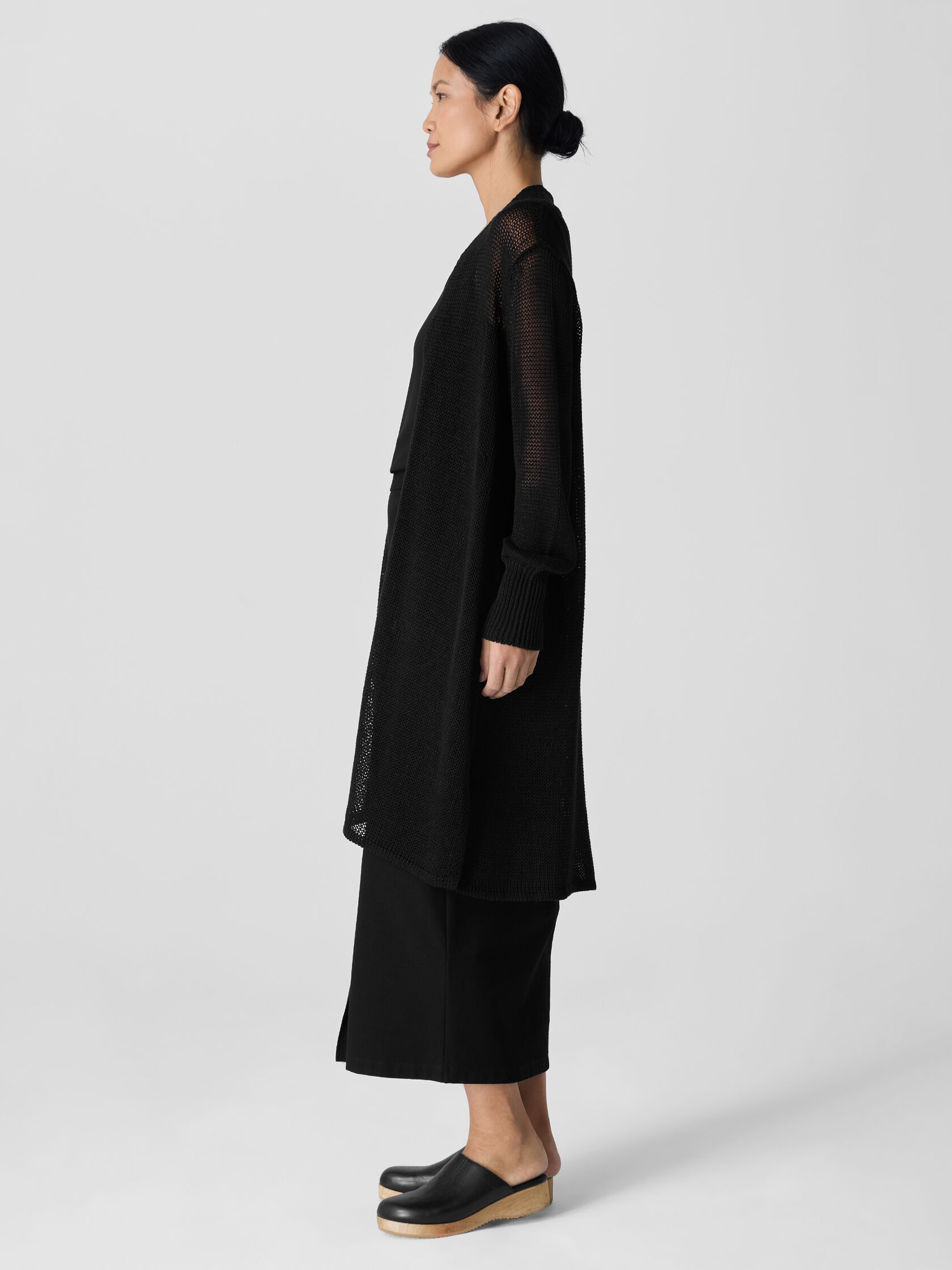 Organic Linen Cotton Cord Long Cardigan