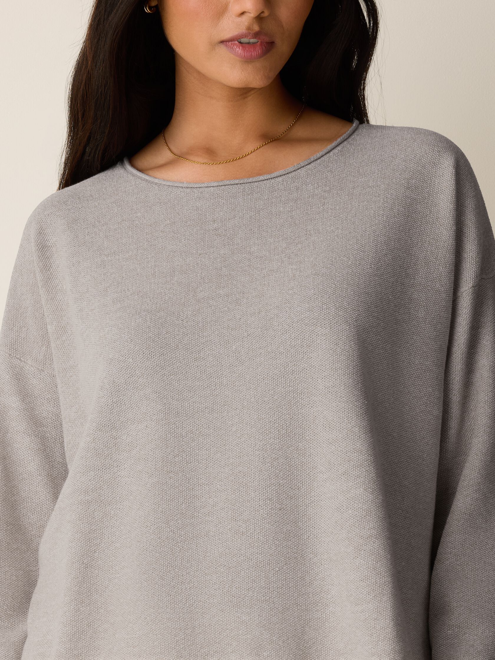 Organic Linen Cotton Jewel Neck Box-Top