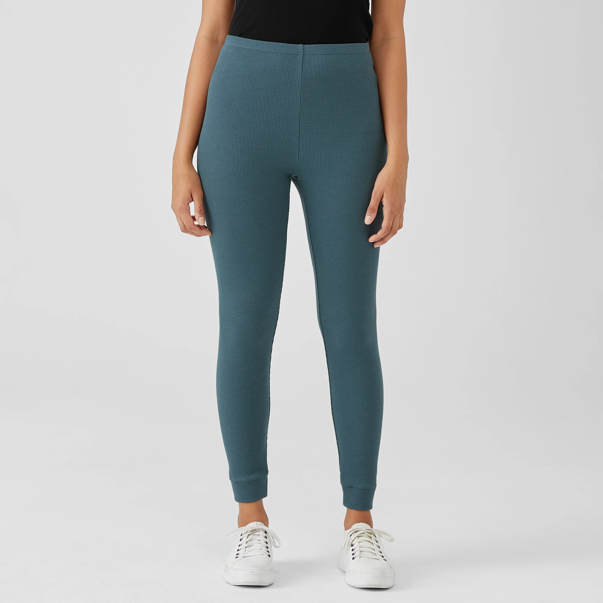 Cozy Waffle Knit High-Waisted Leggings 