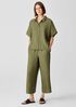 Washed Organic Linen Delave Wide-Leg Pant
