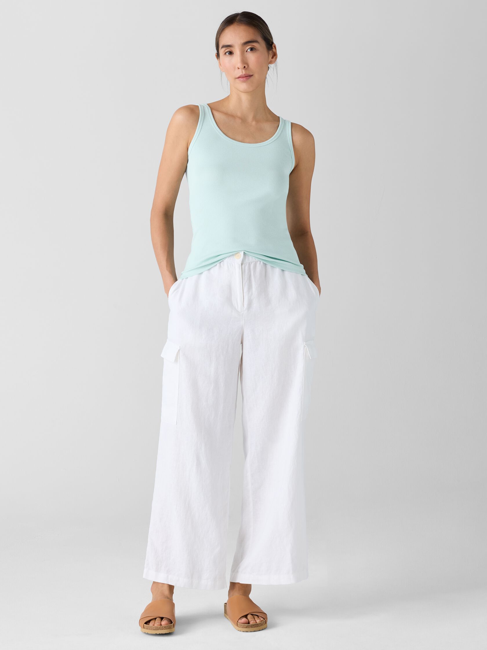 Organic Cotton Stretch Rib Scoop Neck Tank