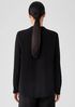 Silk Georgette Crepe V-Neck Shirt