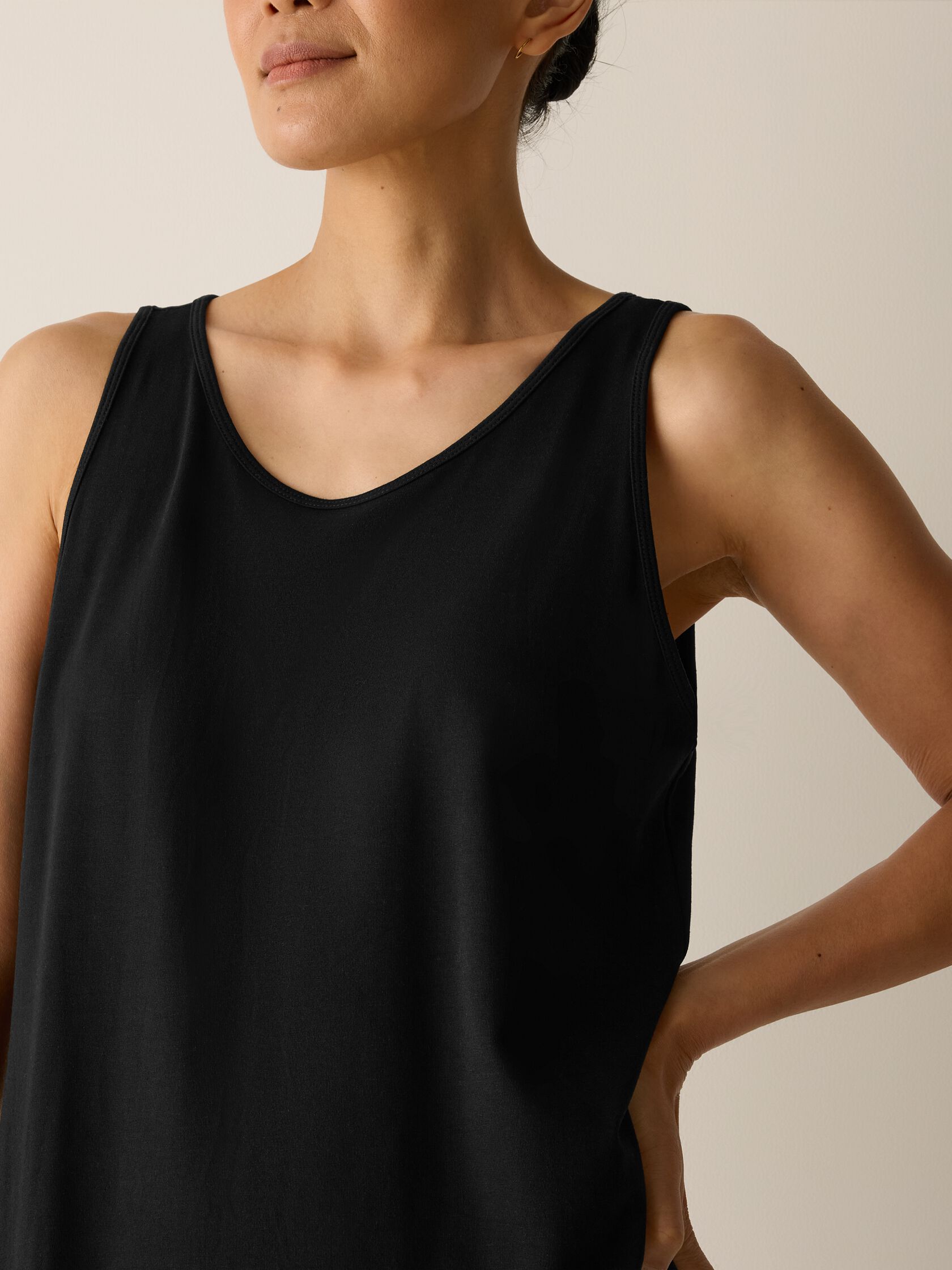 Stretch Jersey Knit Scoop Neck Dress