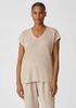 Organic Linen Melange V-Neck Top