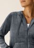 Cozy Velour Knit Hooded Jacket