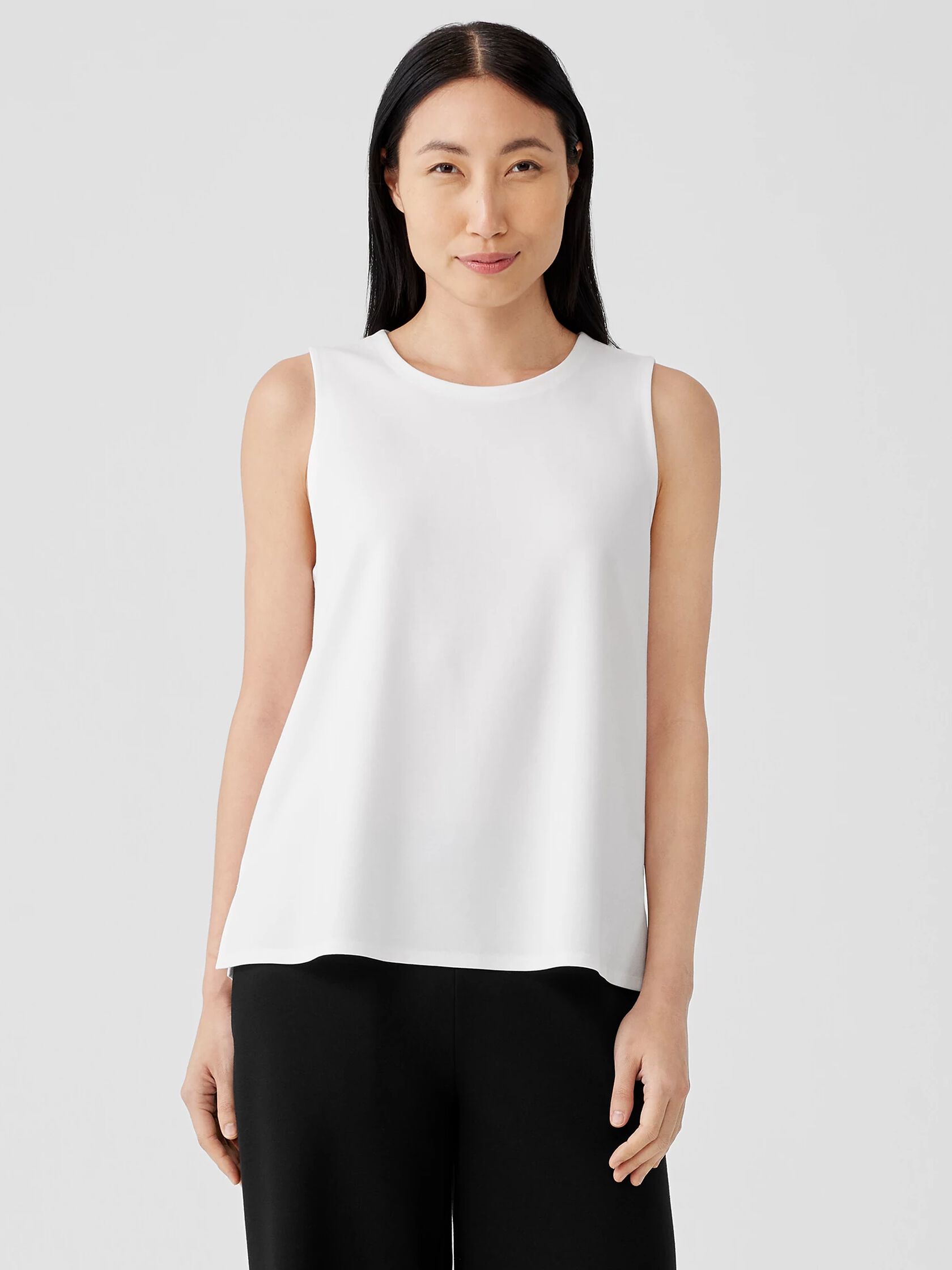 Washable Flex Ponte Round Neck Tank