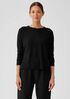 Fine Merino Jersey Crew Neck Top in Regenerative Wool
