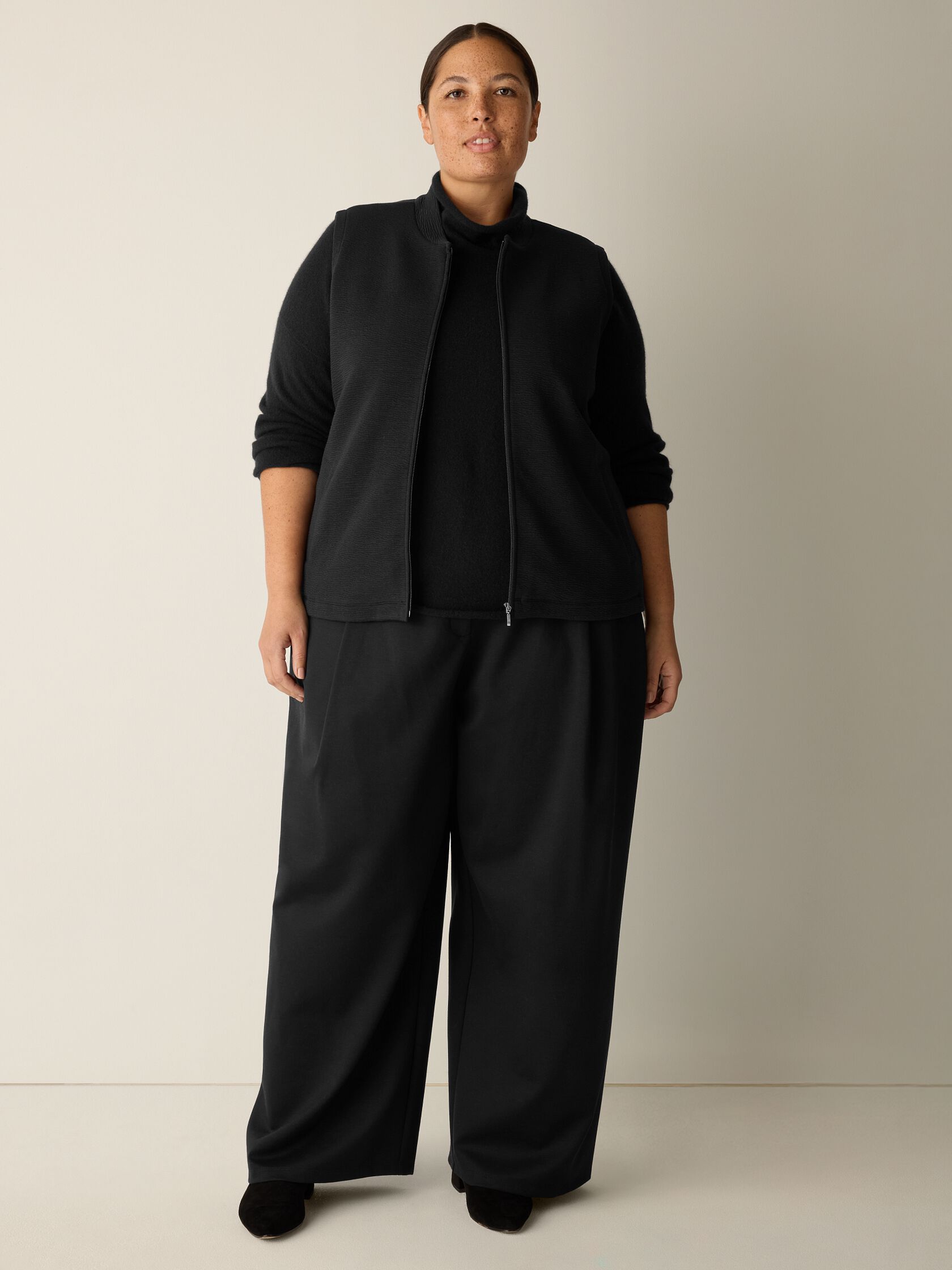 Textured Cotton Doubleknit Vest