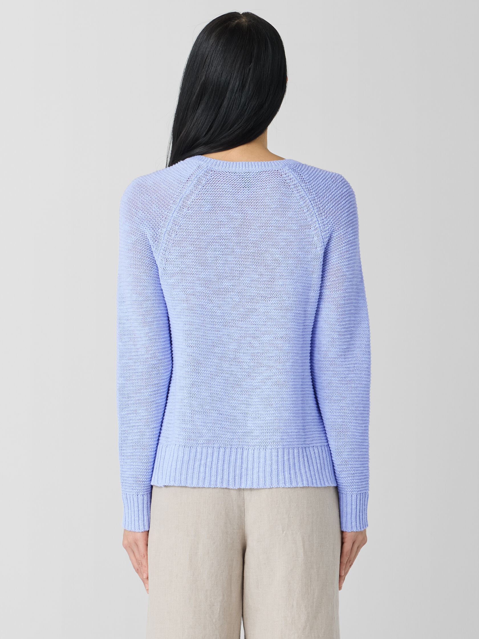 Organic Linen Cotton Slub Crew Neck Top