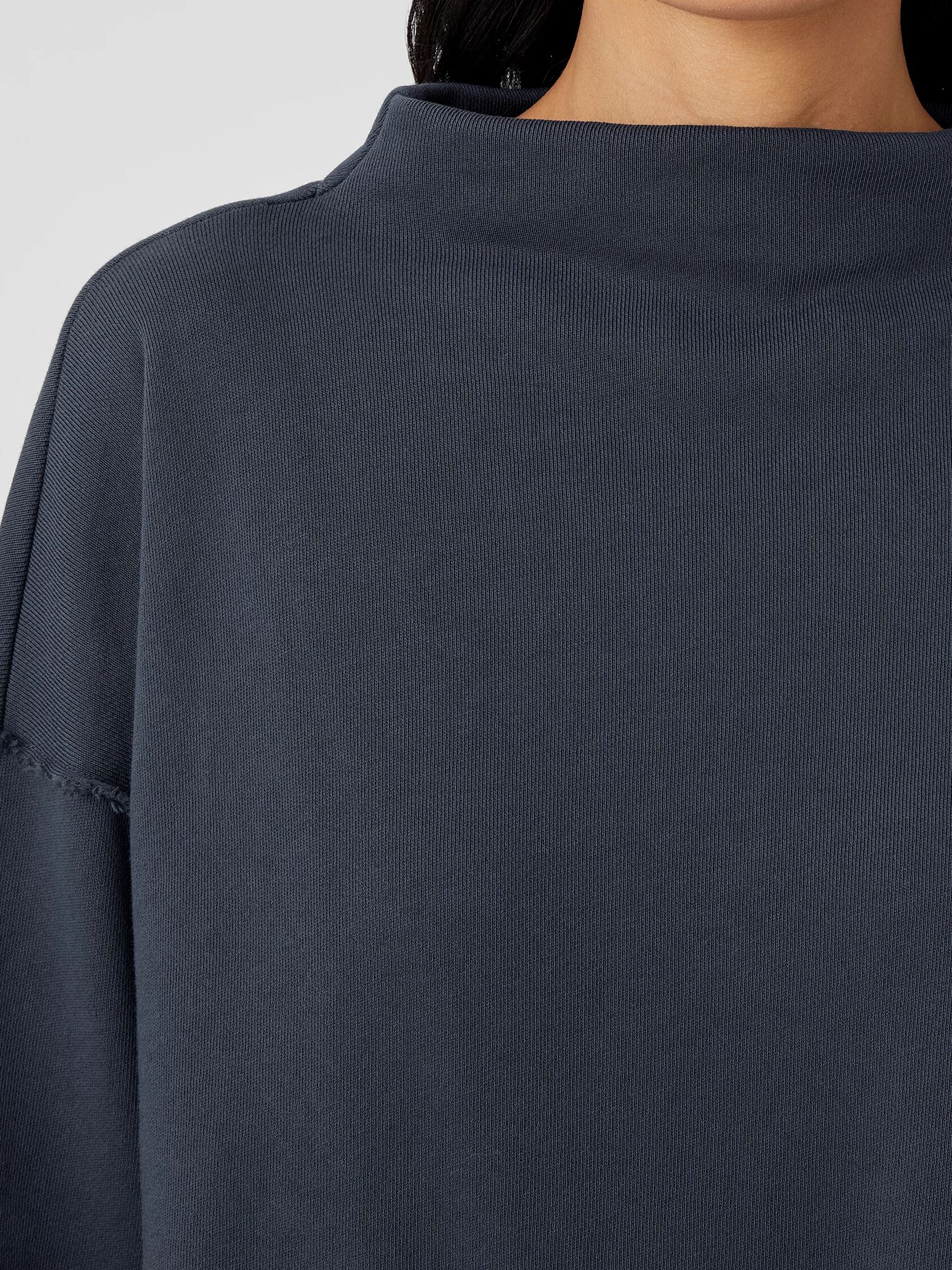 Organic Cotton French Terry Funnel Neck Top