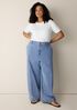 Cotton Stretch Denim Roomy Wide Trouser