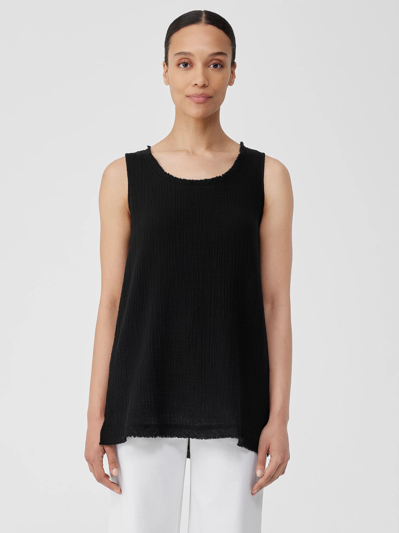 Organic Cotton Gauze Scoop Neck Tank