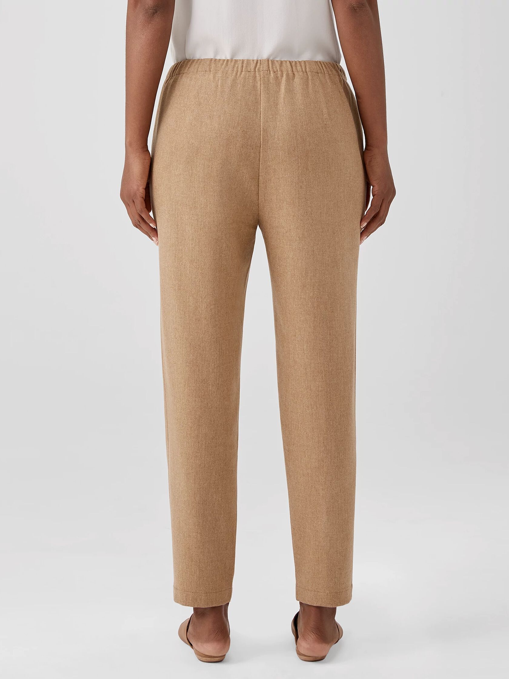 Soft Wool Flannel Tapered Ankle Pant