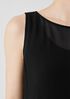 Sheer Silk Georgette Bateau Neck Top