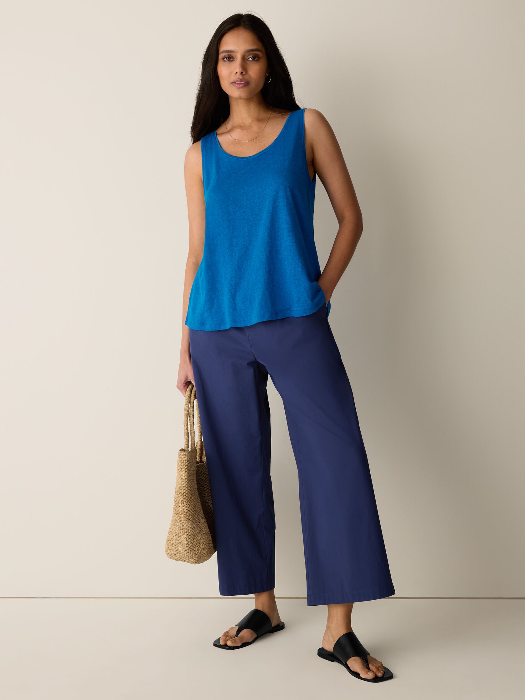 Organic Linen Jersey Scoop Neck Tank