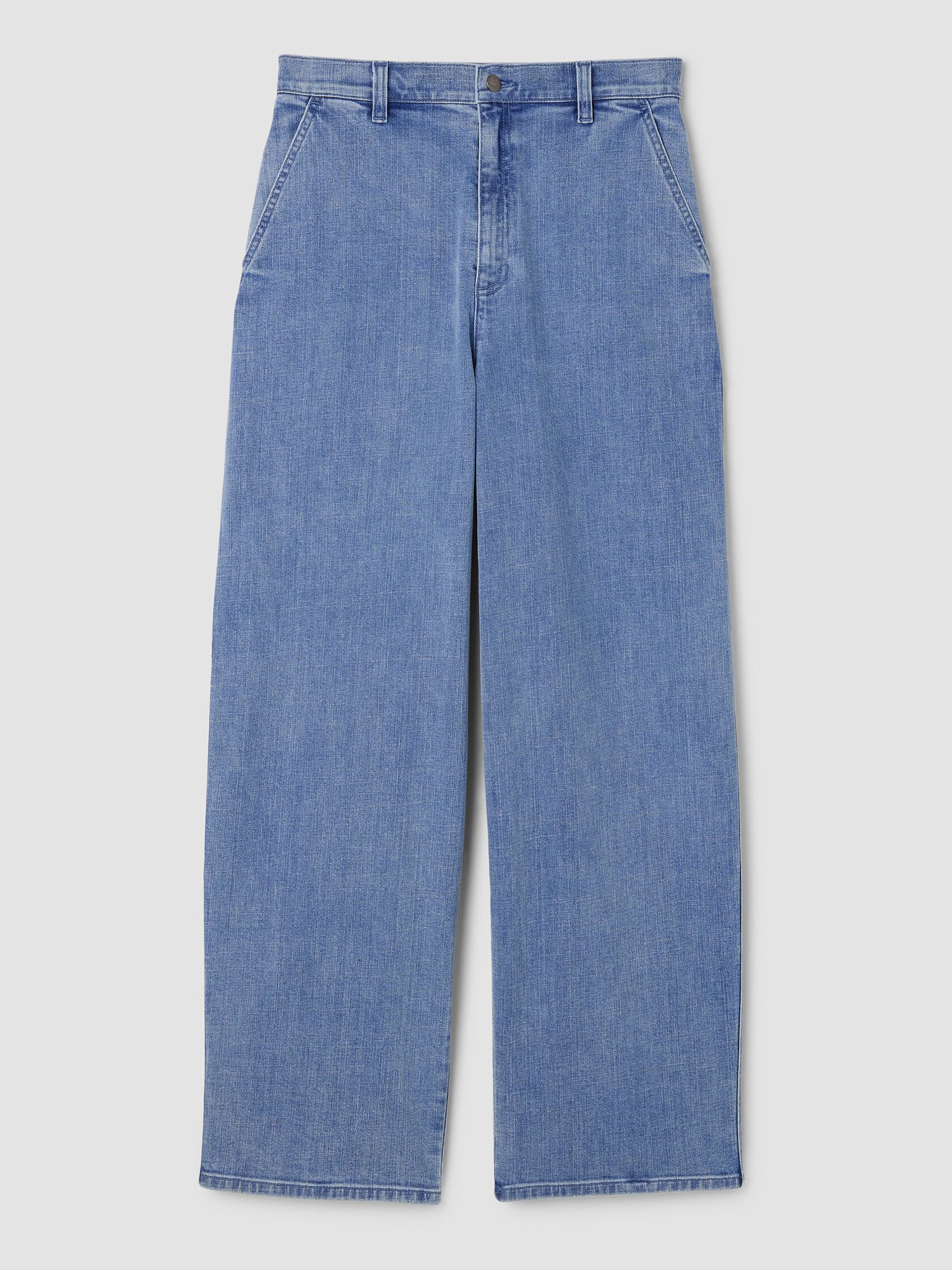 Cotton Stretch Denim Roomy Wide Trouser