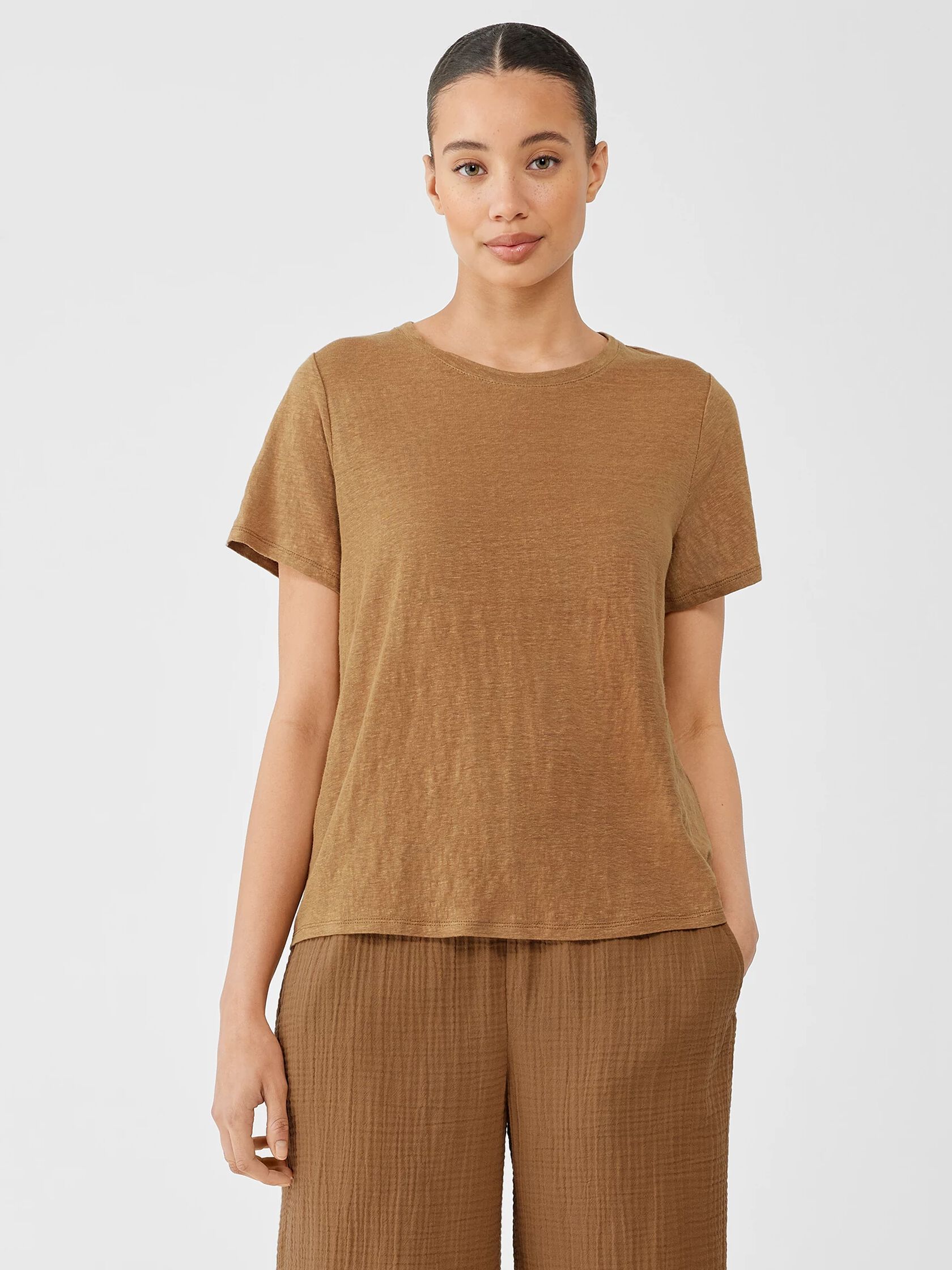 Organic Linen Jersey Crew Neck Tee