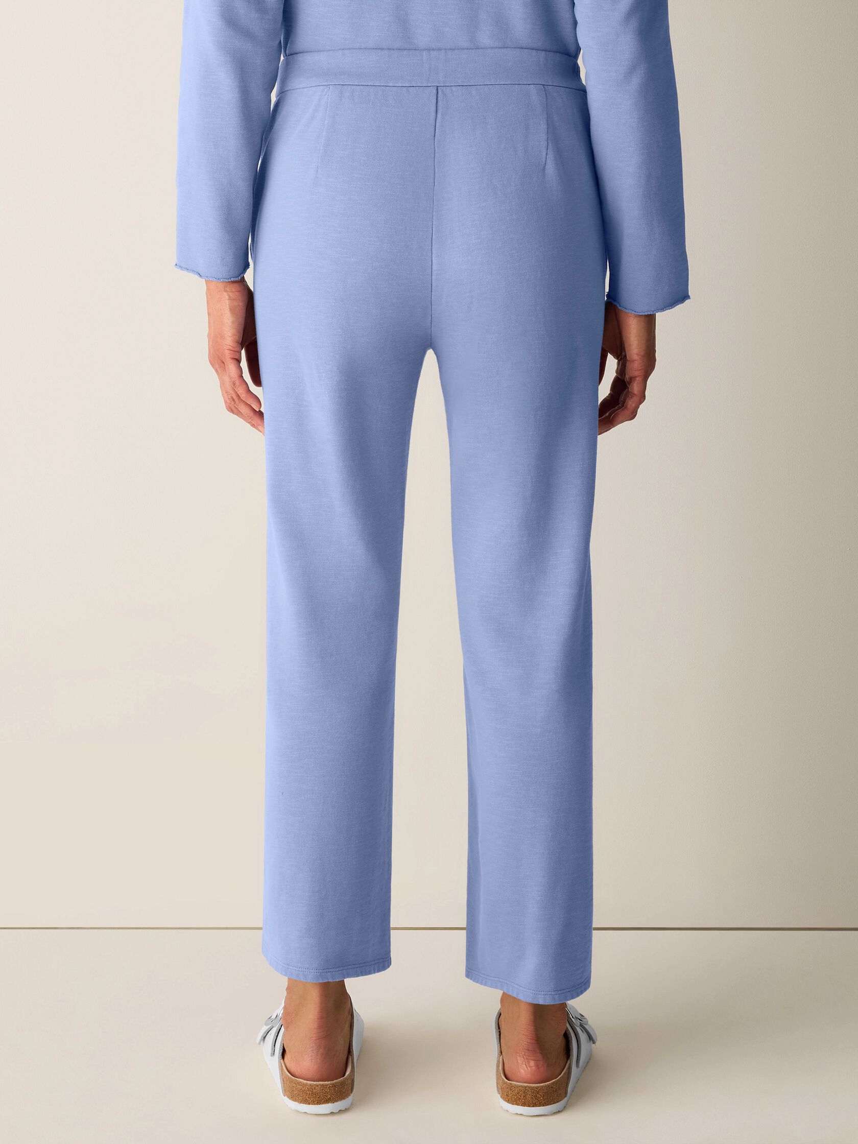 Garment-Dyed Organic Cotton Terry Wide-Leg Pant