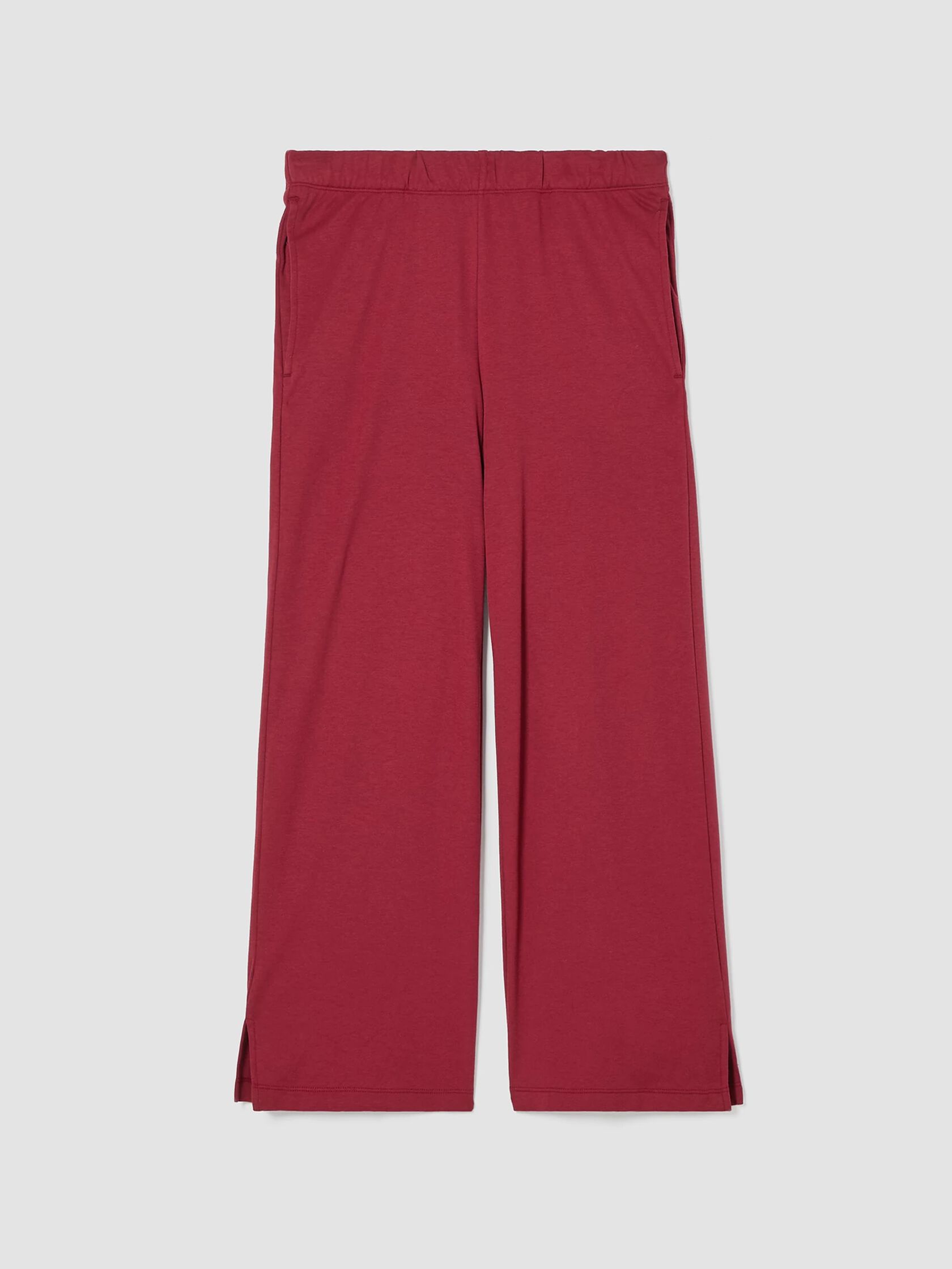 Cozy Organic Cotton Interlock Wide-Leg Pant