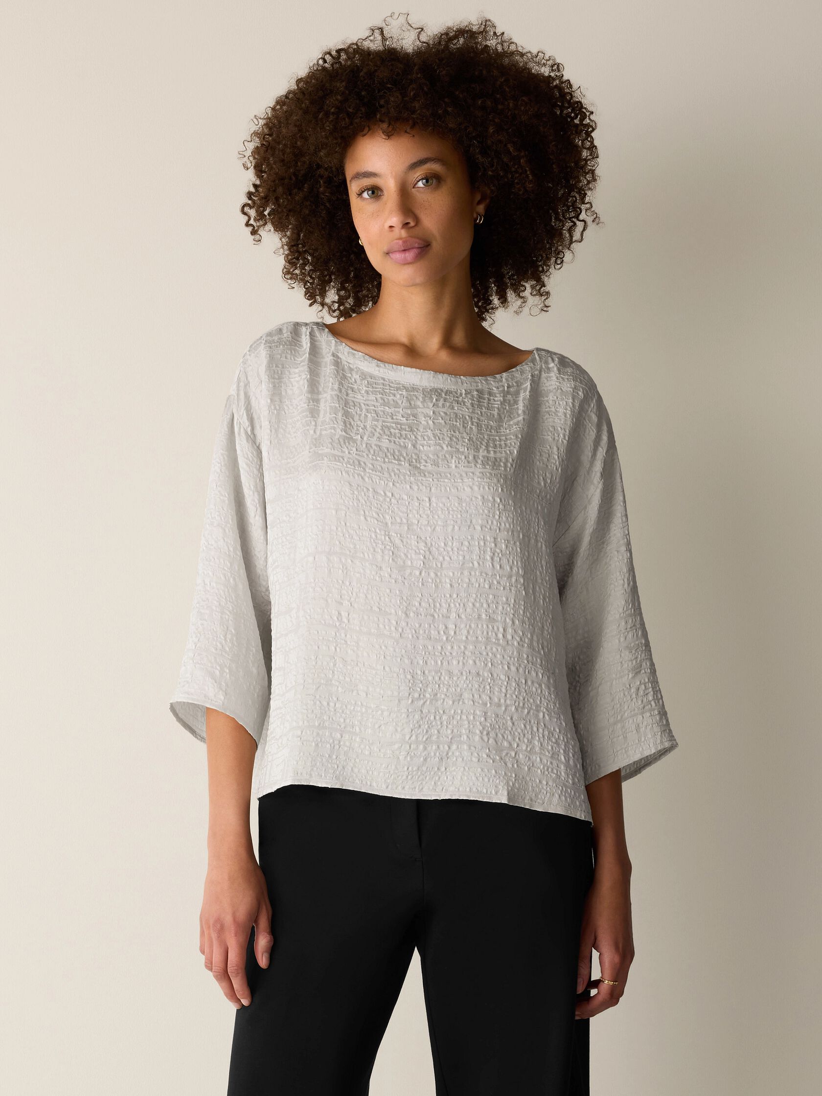 Dimensional Silk Jacquard Box-Top