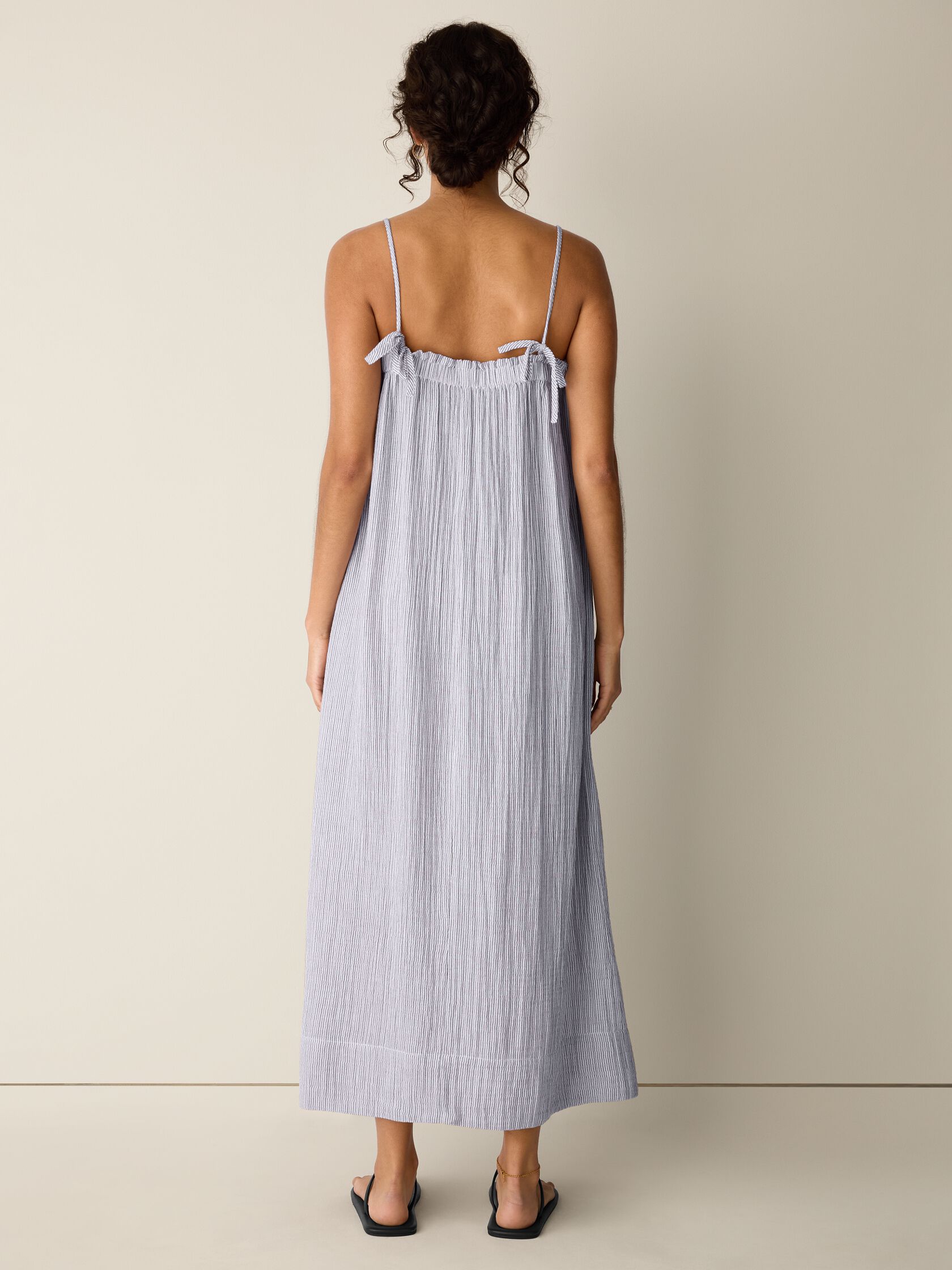 Striped Organic Cotton Gauze Cami Dress