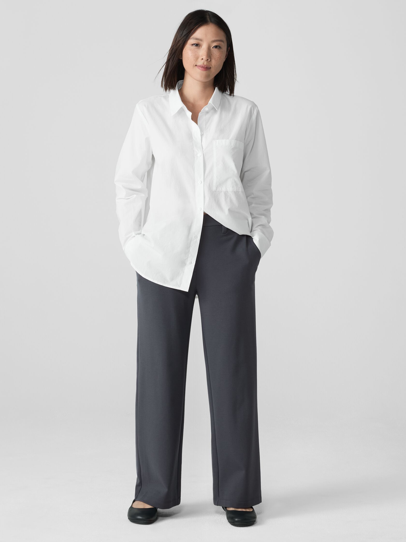 Washable Flex Ponte Wide Trouser Pant