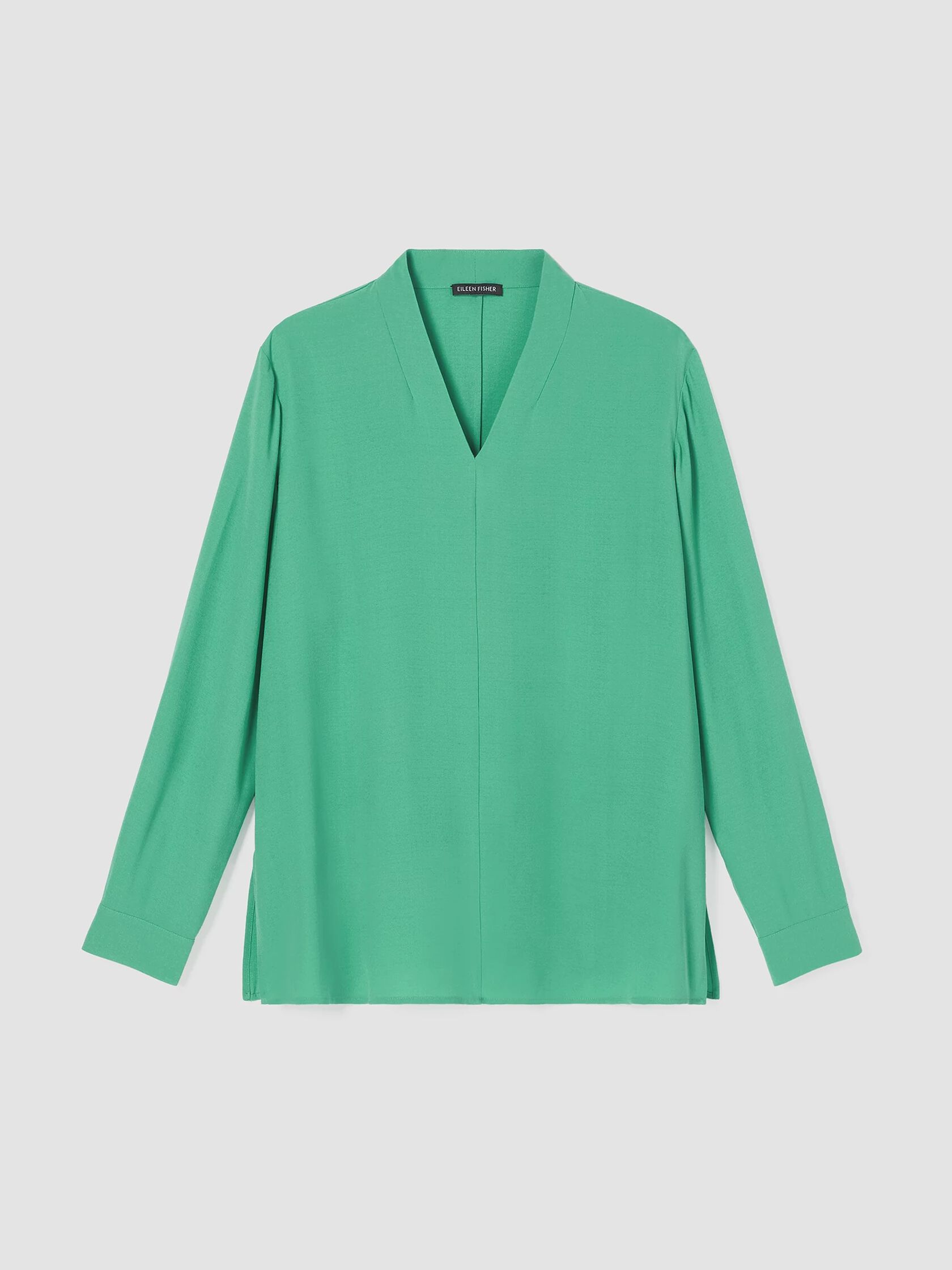 Silk Georgette Crepe V-Neck Top