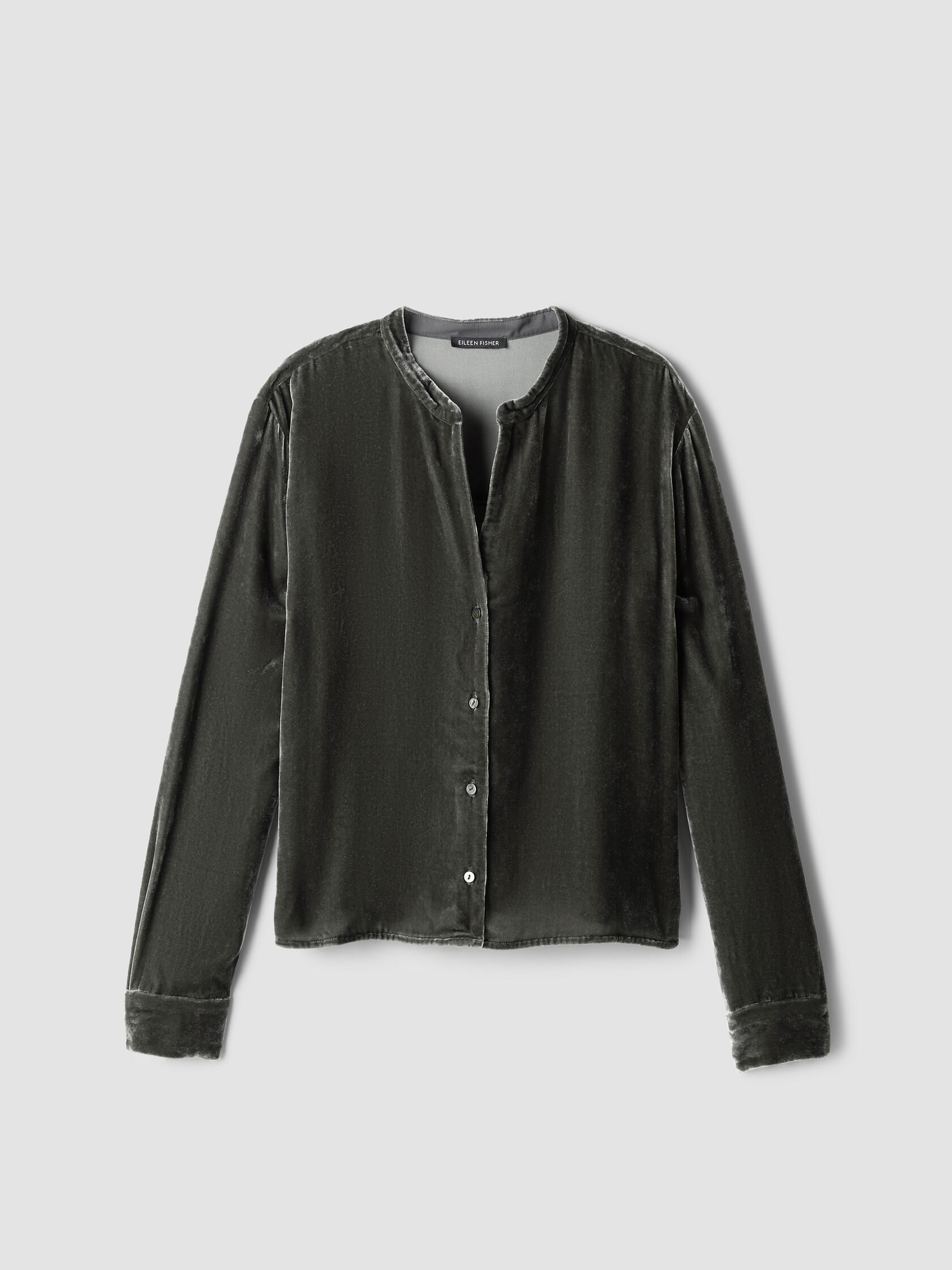 Velvet Band Collar Shirt