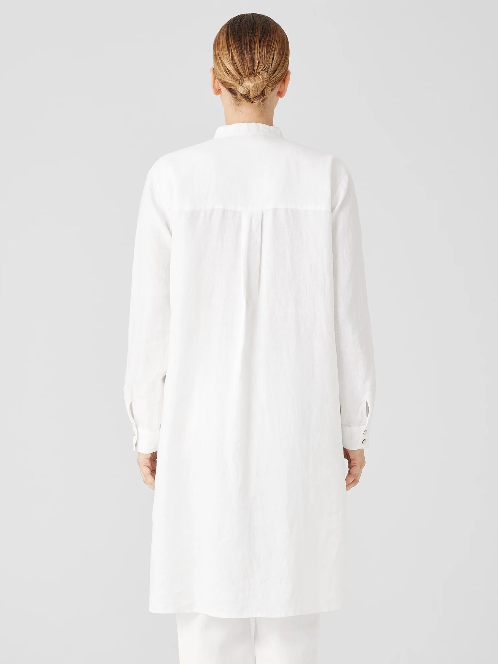 Organic Linen Mandarin Collar Dress