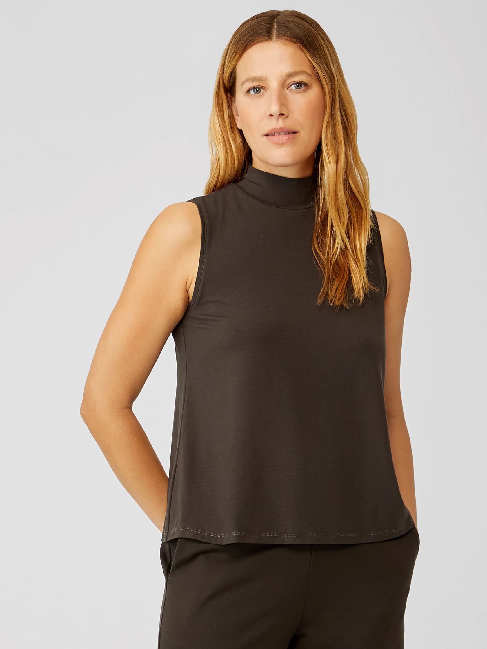 Fine Jersey Mock Neck Tank