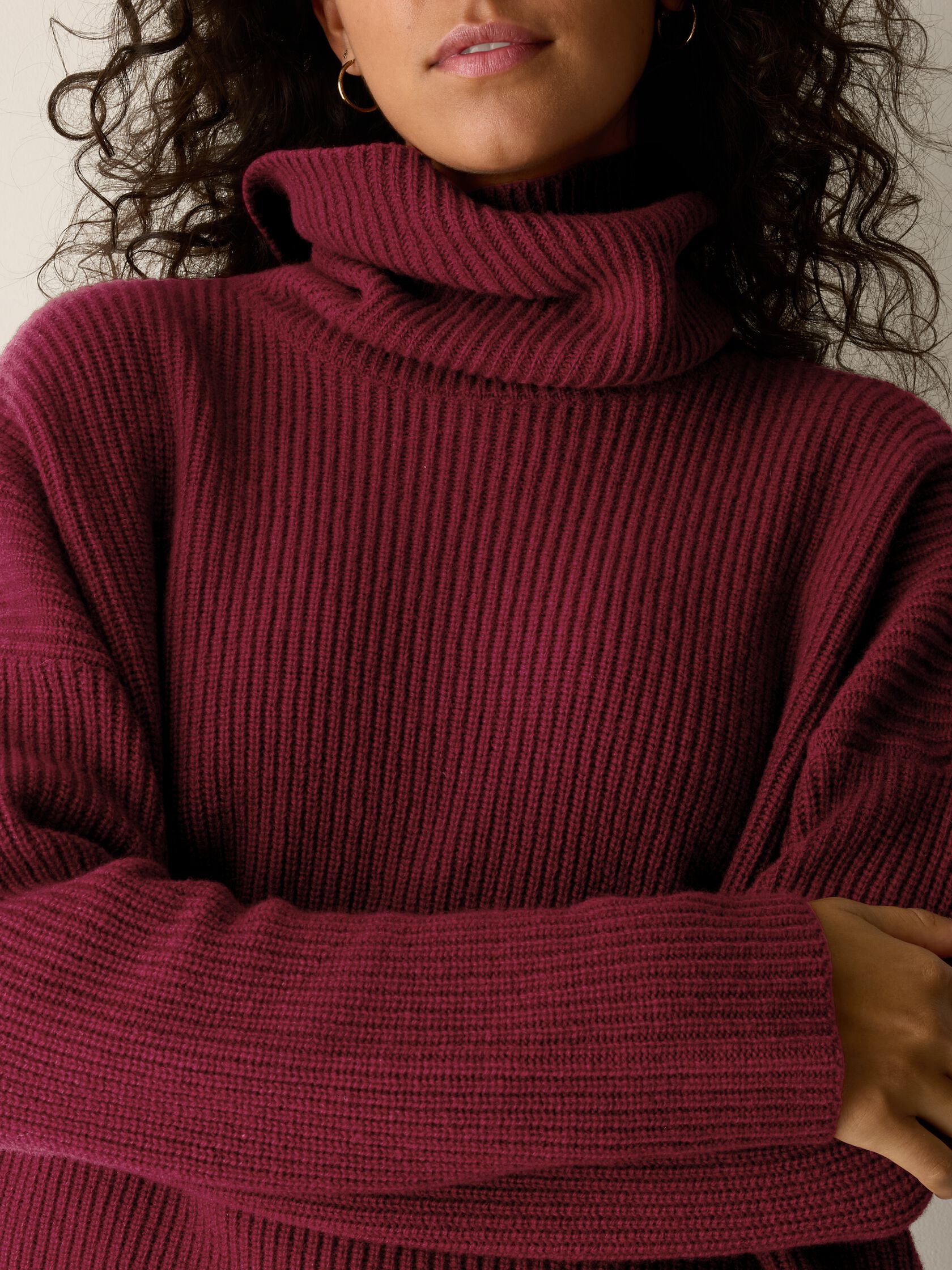 Recycled Wool Cashmere Turtleneck Top