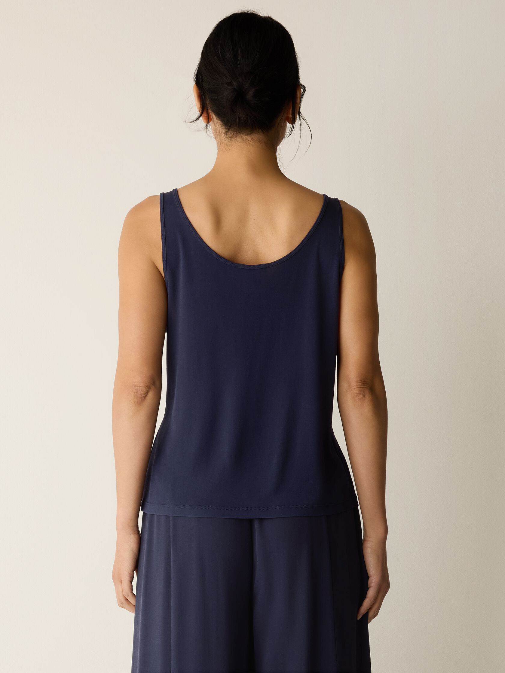 Stretch Silk Jersey Scoop Neck Tank