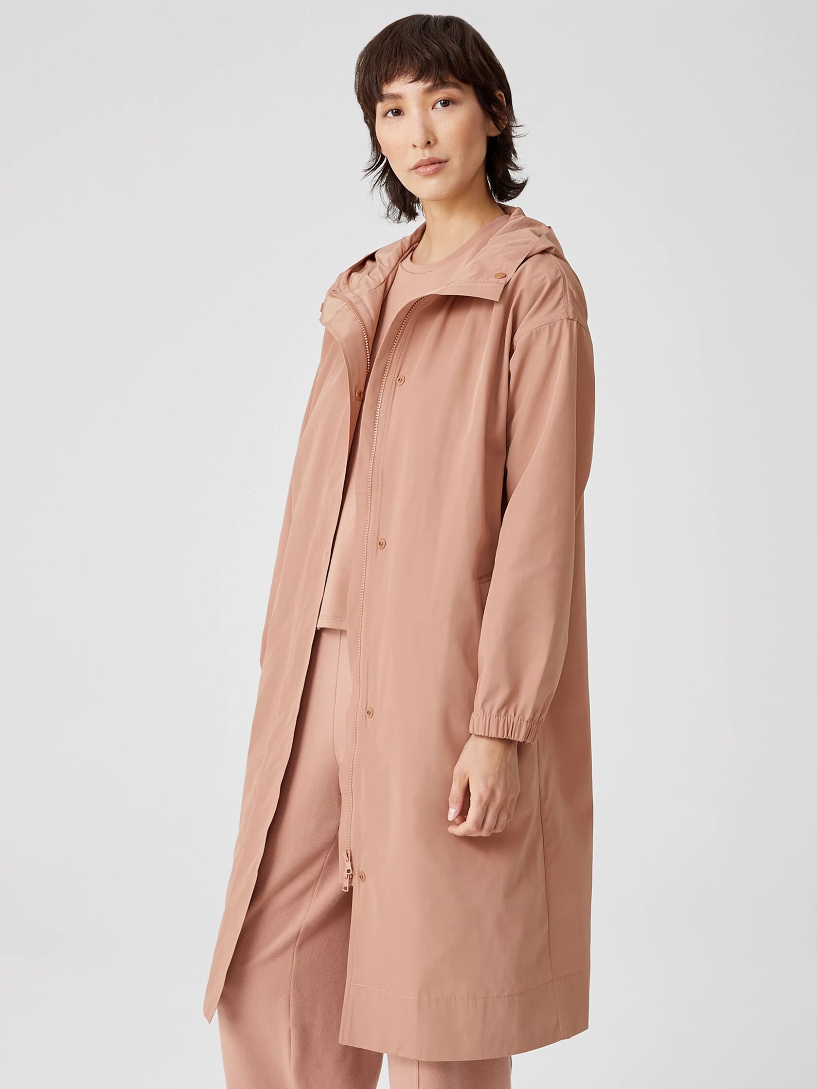 Recycled Polyester Hooded Coat
