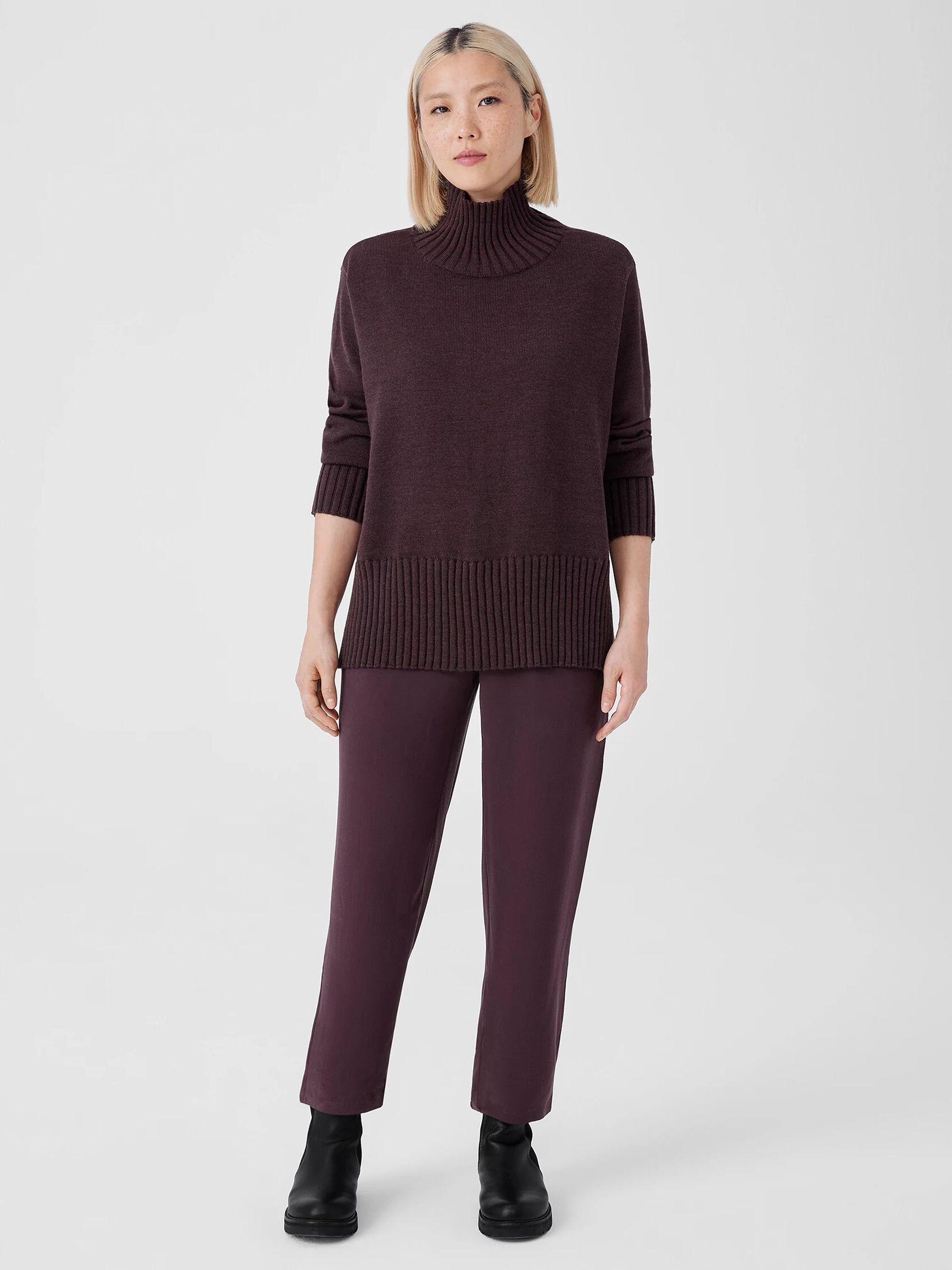 Merino Jersey Turtleneck in Regenerative Wool