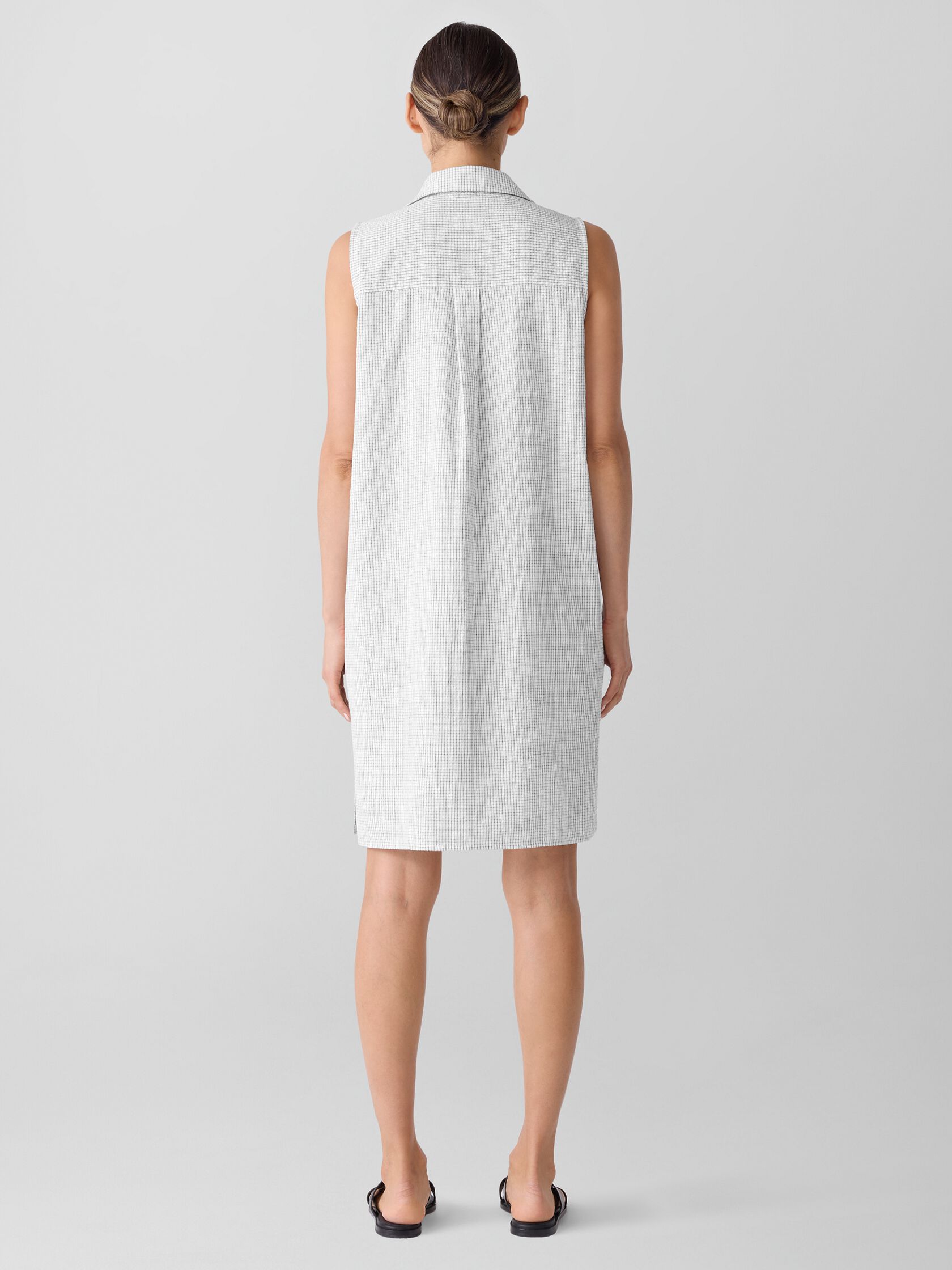 Organic Cotton Ripple Sleeveless Shirtdress