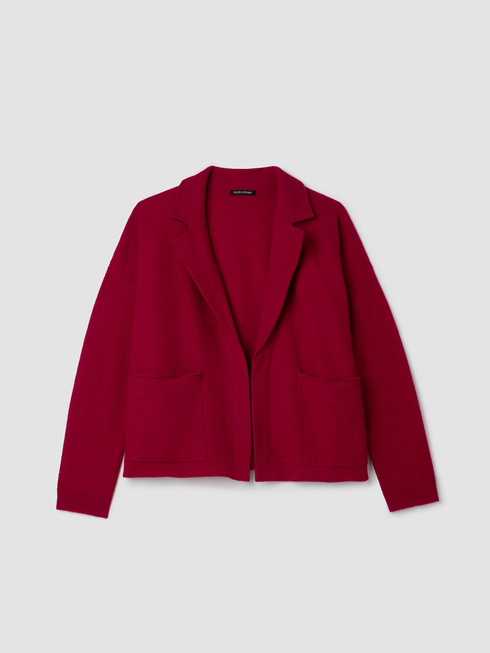 Fine Felted Wool Notch Collar Cardigan in Regenerative Wool