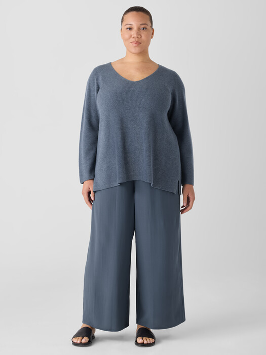 Silk Georgette Crepe Wide-Leg Pant