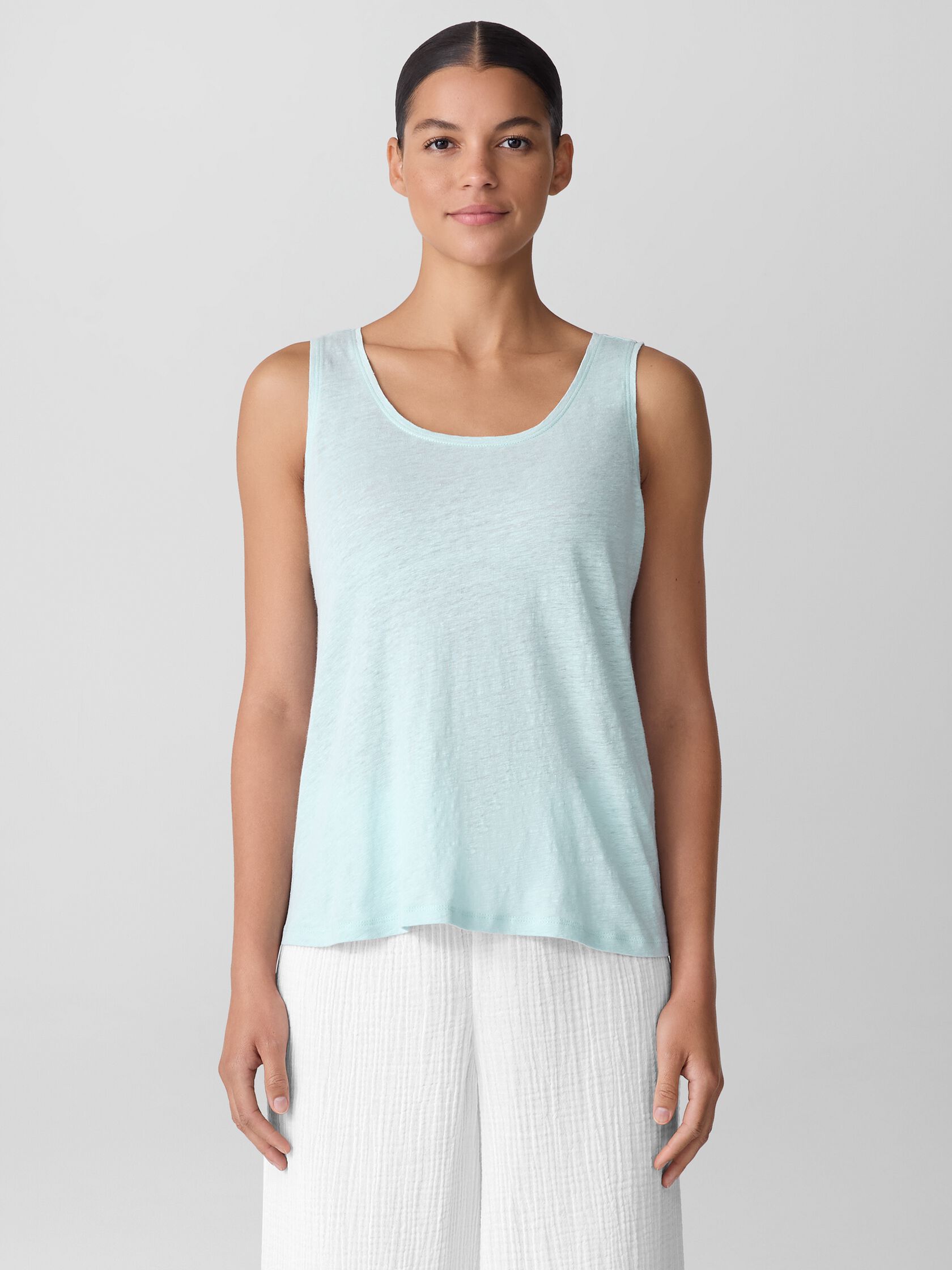 Organic Linen Jersey Scoop Neck Tank