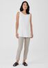Silk Georgette Crepe Ballet Neck Long Tank