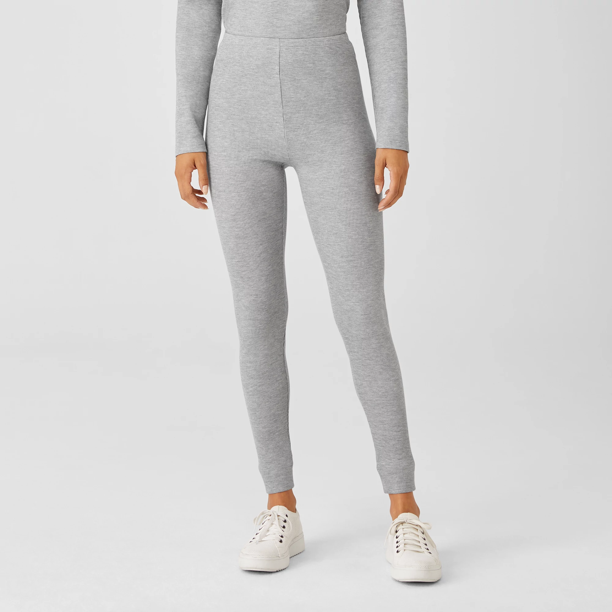 Cozy Waffle Knit High-Waisted Leggings 