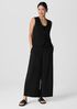 Silk Georgette Crepe Wide-Leg Pant